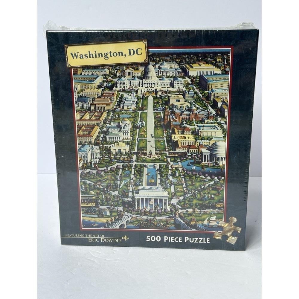 NEW Eric Dowdle Folk Art Jigsaw Puzzle Washington DC 500 pcs 24"x18" Nation Cap